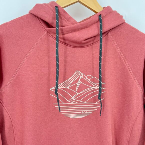 The Columbia Hart Mountain Graphic Hoodie, Size Small, Mauve Pink Outdoor - Picture 3 of 9